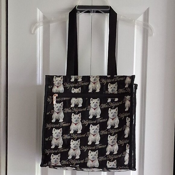 Signare Art of Tapestry West Highland White Terrier Shopping Tote Bag - Picture 2 of 16